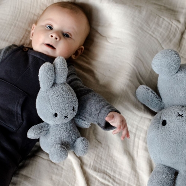 Miffy Sitting Terry Light Blue-23cm-9 BON TON TOYS|Miffy米菲兔填充玩偶-淺藍 23CM