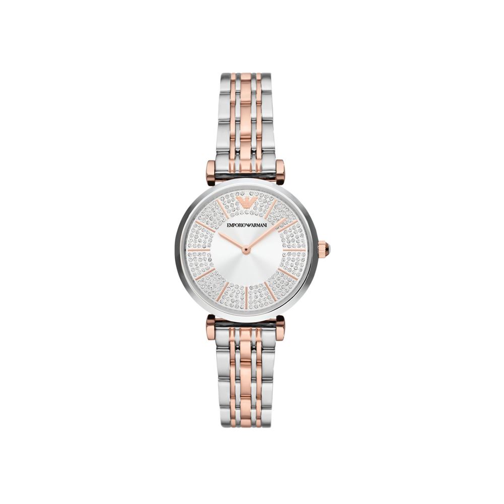 Emporio Armani GIANNI T-BAR 雙色不銹鋼女錶