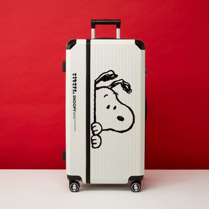  SNOOPY 史努比 28吋拉鍊登機箱-好奇白