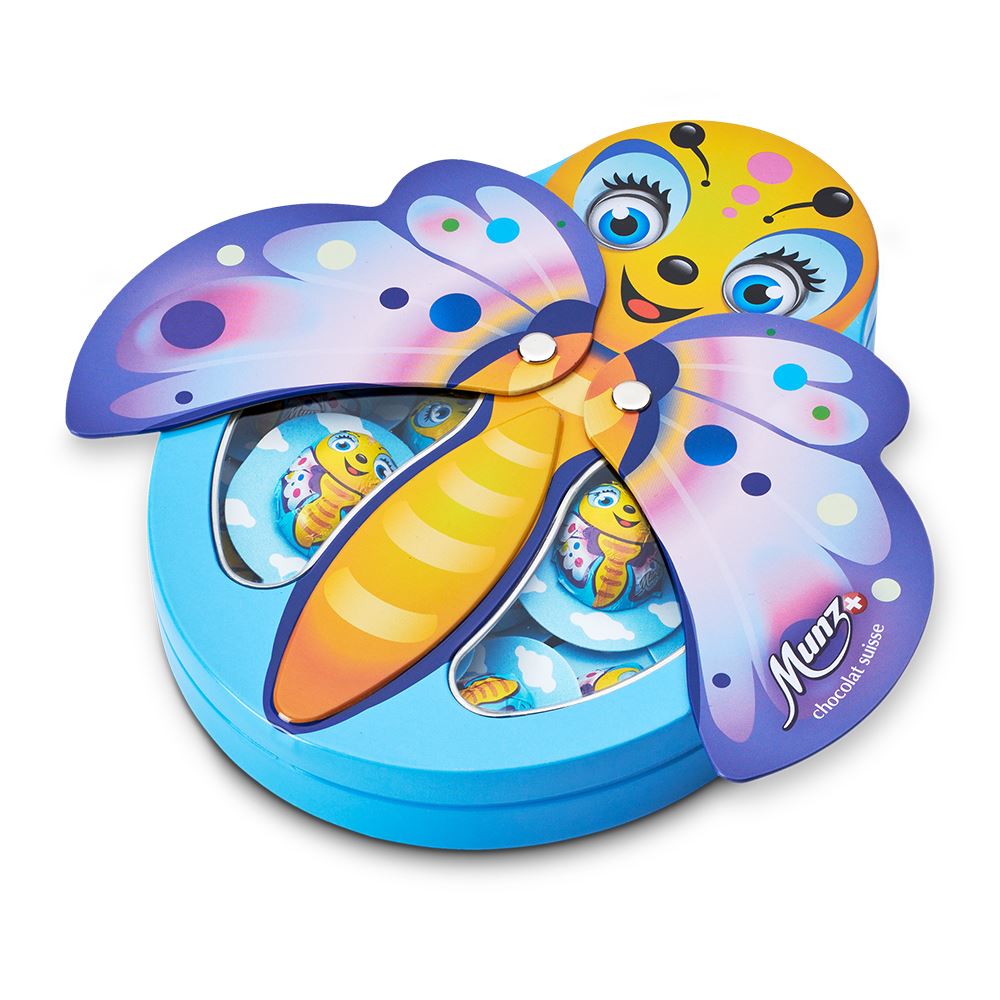 Munz Munz 牛奶巧克力蝴蝶造型鐵盒