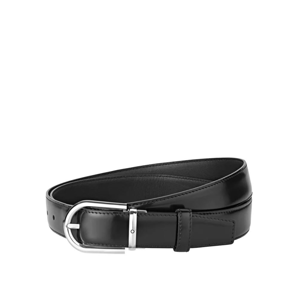 Montblanc 馬蹄形搭扣黑色 30 毫米皮帶