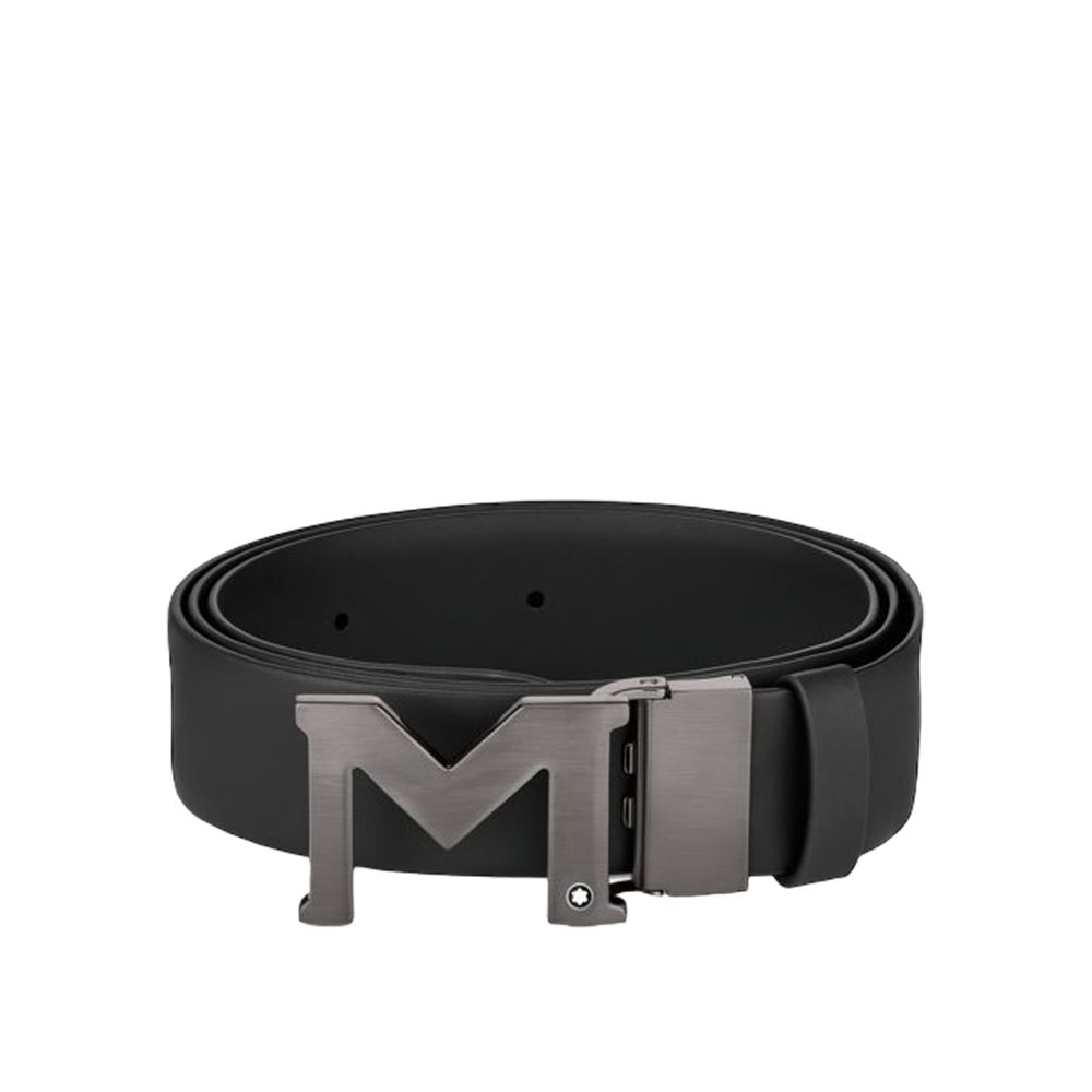 Montblanc 萬寶龍M形搭扣 黑色 35 毫米皮帶