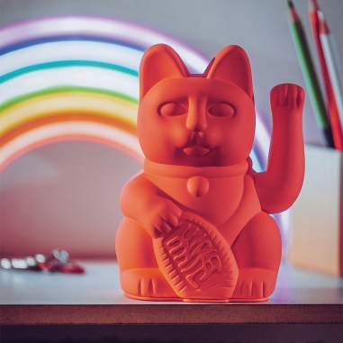 LUCKY CAT 招財貓_螢光橘(經典款)LUCKY CAT|德國DONKEY 幸運繽紛招財貓 經典螢光橘