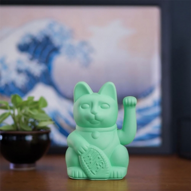 LUCKY CAT 招財貓_薄荷綠 經典款LUCKY CAT|德國DONKEY 幸運繽紛招財貓 經典薄荷綠