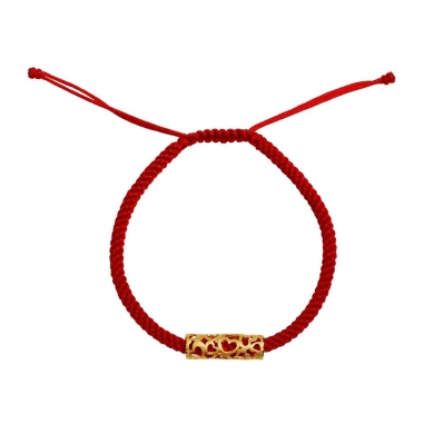 GOLD RED STRING BRACELETLe petit design黃金紅繩手鍊(熊愛你)