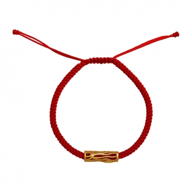 GOLD RED STRING BRACELETLe petit design黃金紅繩手鍊(杮花生)