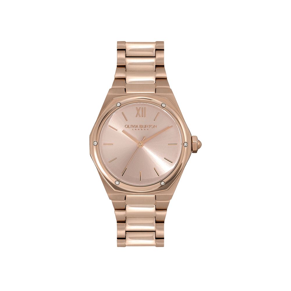Olivia Burton Sports Luxe Hexa不鏽鋼女錶-玫瑰金