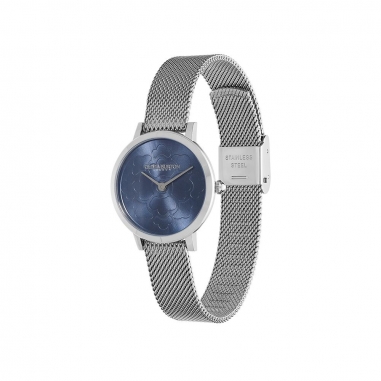 Signature Floral Ultra Slim Blue & Silver Mesh WatchSignature Floral 藍面不鏽鋼女錶-銀