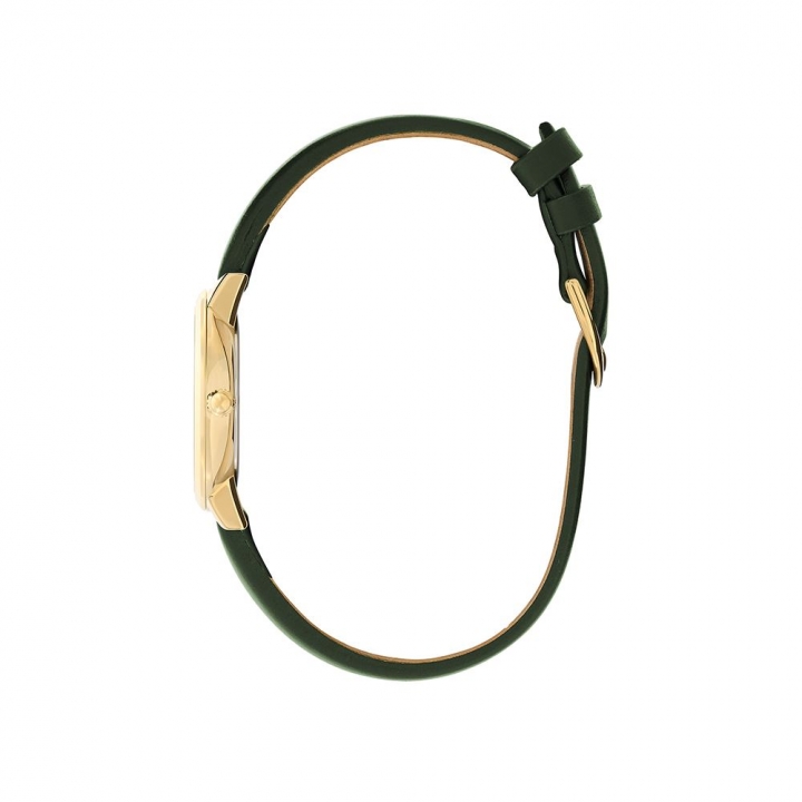Bee Ultra Slim Gold & Green Leather Strap WatchOlivia Burton 3D蜜蜂金面墨綠皮革女錶