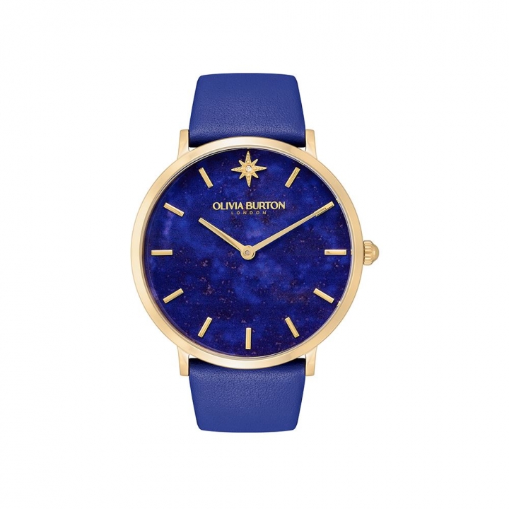 Celestial Faux Lapis, Gold & Blue Leather Strap WatchCelestial 青金石藍不鏽鋼女錶-藍