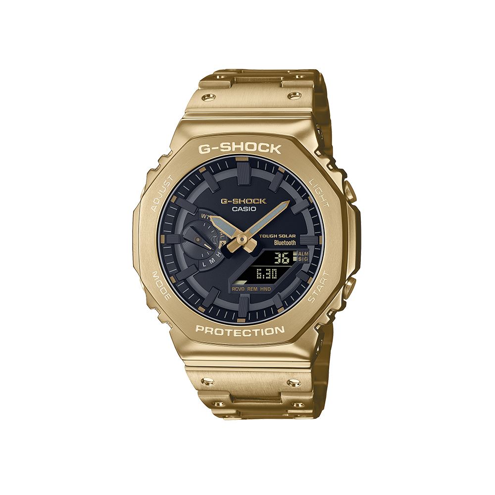 CASIO CASIO G-SHOCK 八角 奢華金 太陽能藍芽雙顯錶