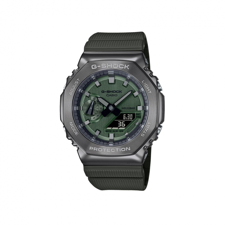 CASIO G-SHOCK Watch-GREENCASIO G-SHOCK 八角農家橡樹藍芽雙顯錶-灰綠