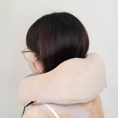 murmur|NP035murmur|山型輕絨毛護頸附收納袋旅行頸枕 奶茶棕 NP035