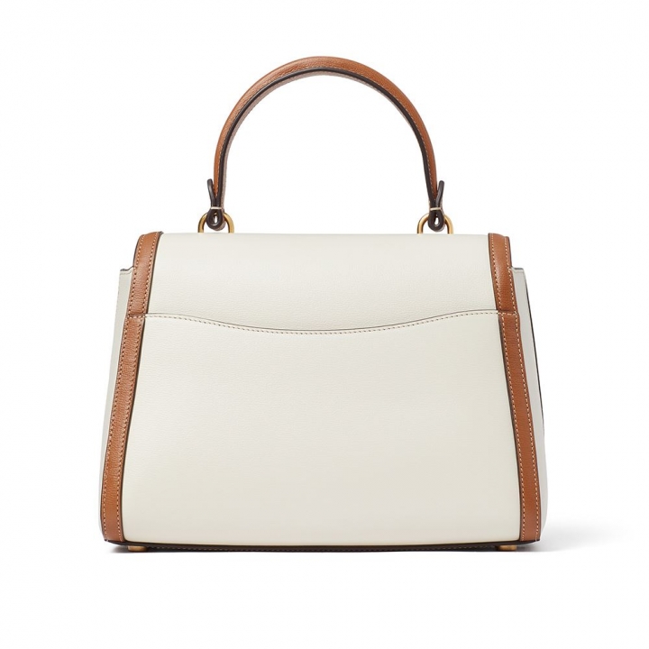 KATY COLORBLOCKED TEXTURED LEATHER MEDIUM TOP HANDLEKATY 手提包