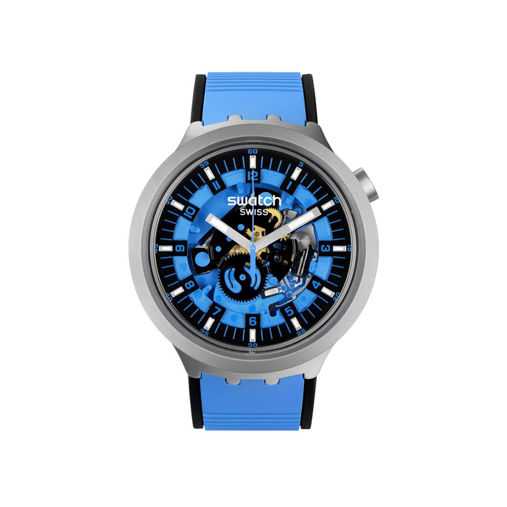 SWATCH BIG BOLD 金屬噴砂 IRONY 藍