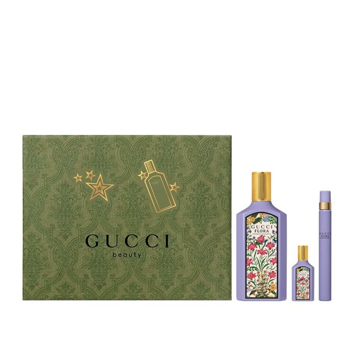 Gucci Women's 3-Pc. Flora Gorgeous Magnolia Eau de Parfum Festive Gift Set《限定版》古馳女性三件組綺夢木蘭香型女性香水節日禮盒