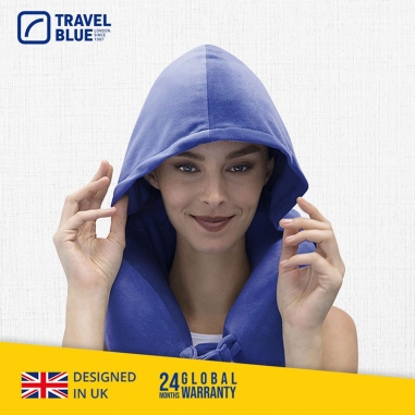 Travel Blue 藍旅|人體工學設計連帽U型護頸記憶棉旅行頸枕 TB-216