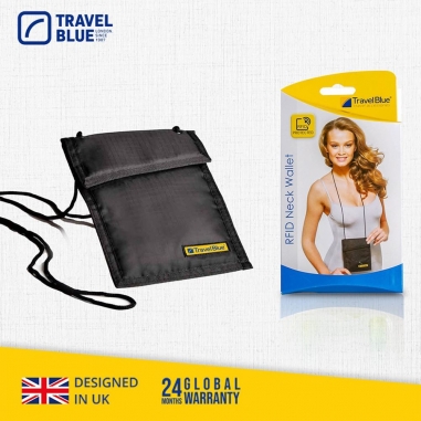 Travel Blue｜RFID Neck Wallet Travel Blue 藍旅｜安全貼身掛頸袋 TB125 (單入/顏色隨機)