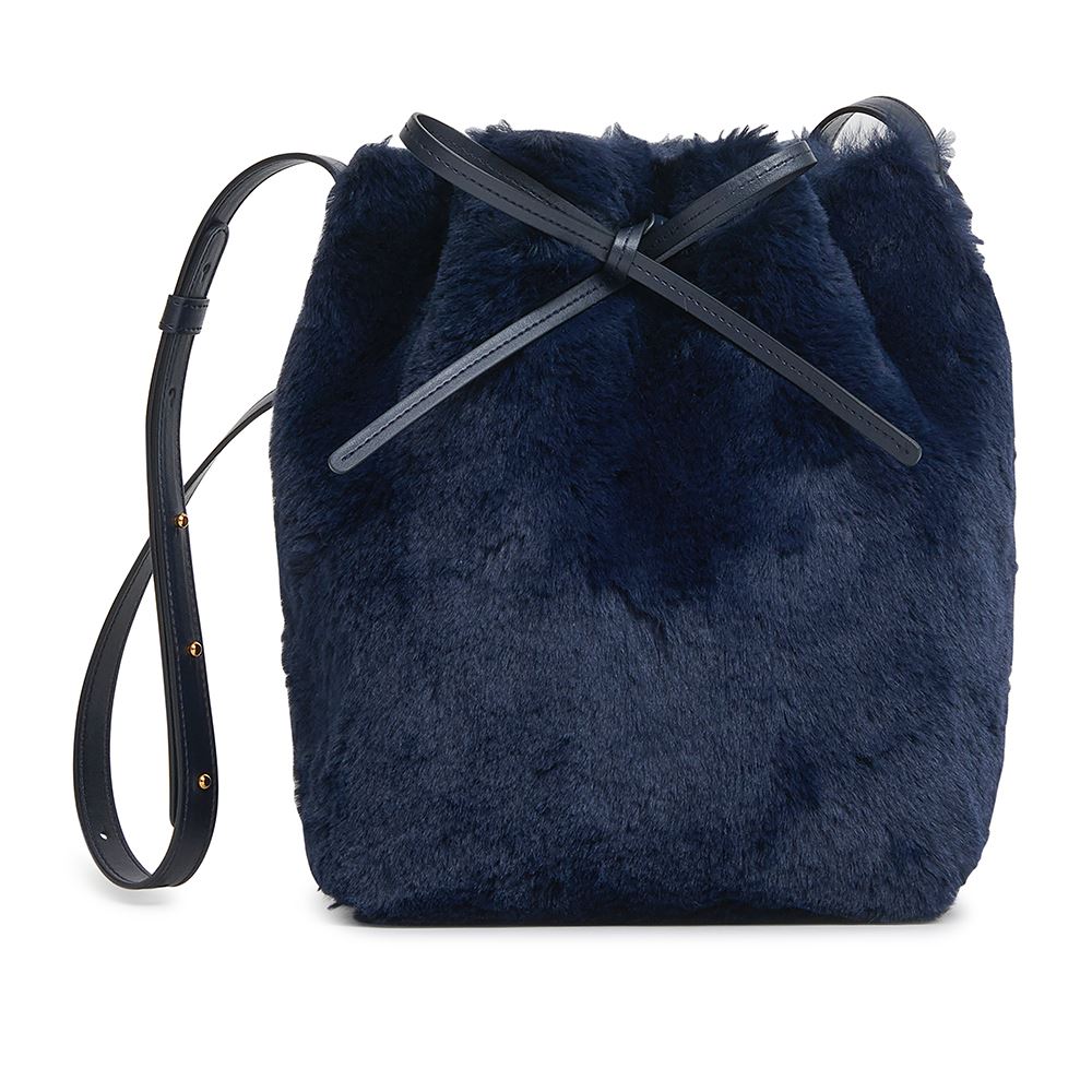 MANSUR GAVRIEL Mini Bucket-黑莓色毛絨水桶包