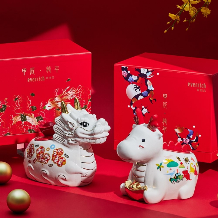  花開福龍瓷罐禮盒