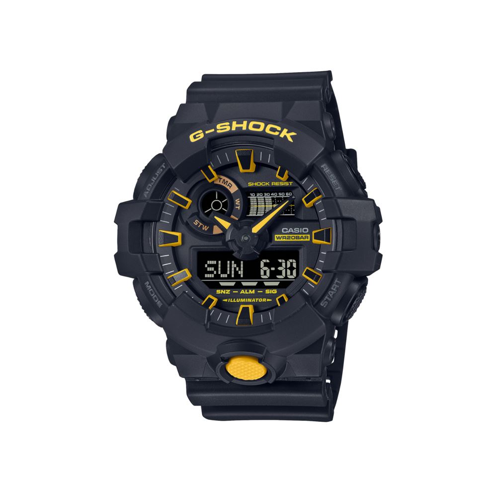 CASIO CASIO  G-SHOCK酷炫黑黃色彩雙顯錶-黑