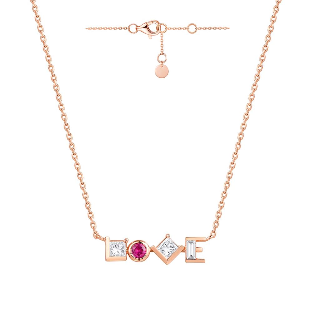 Ever Rich Jewelry Le Petit Fancy_熱情鑽石項鍊_LOVE