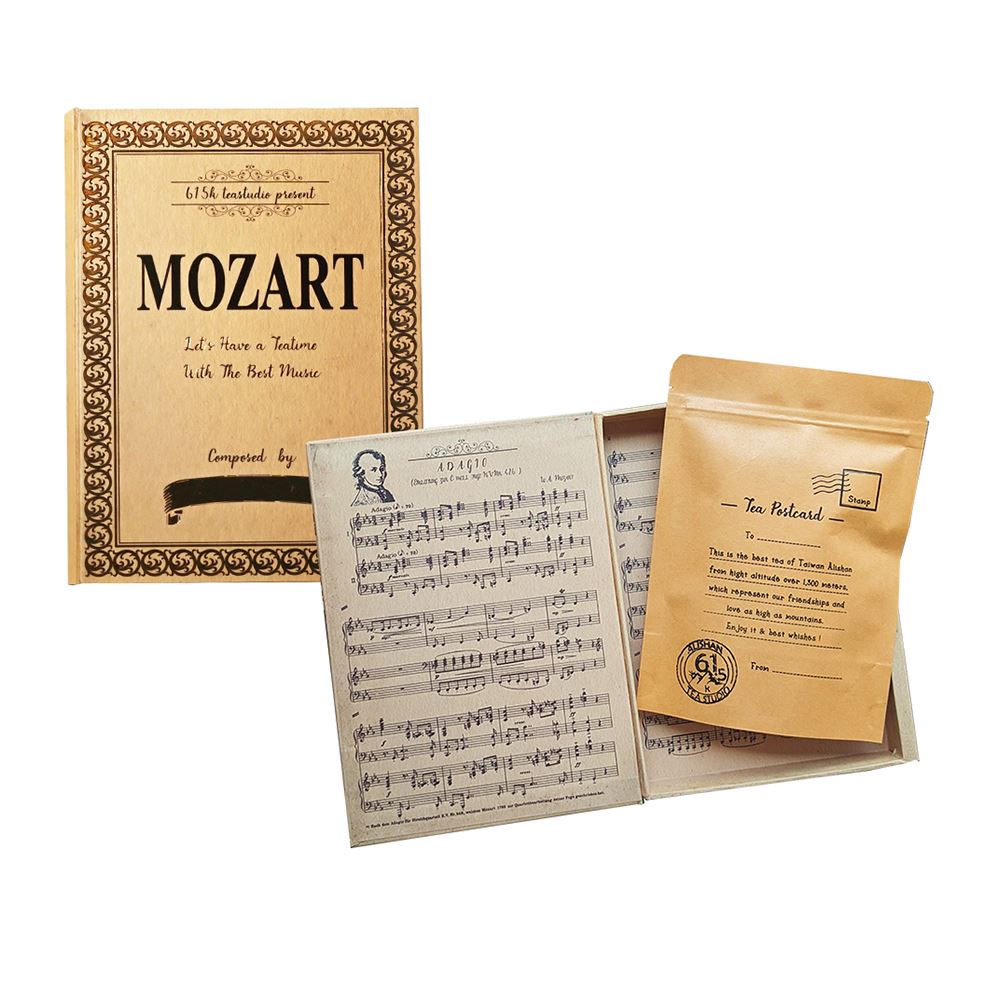 茶屋書店 茶屋書店｜莫札特古典樂譜風高山茶包禮盒 (阿里山金萱烏龍原片)
