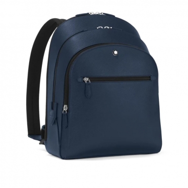 SARTORIAL MEDIUM BACKPACK 3 COMPARTMENTS-INK BLUE萬寶龍匠心系列中型後背包，設有 3 個隔層-墨藍