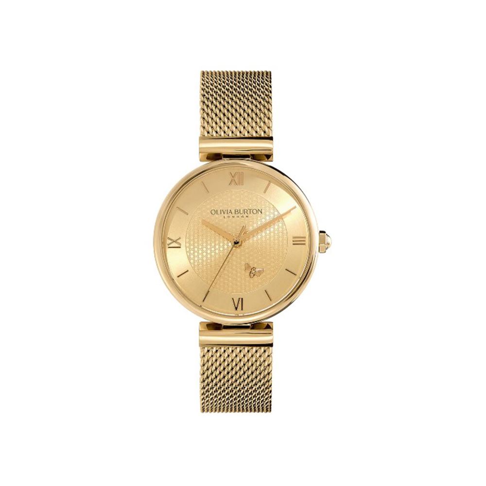 Olivia Burton SIGNATURE不鏽鋼米蘭女錶-金