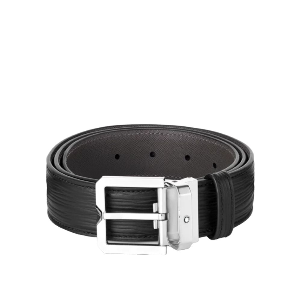 Montblanc 萬寶龍黑色方扣皮帶35MM