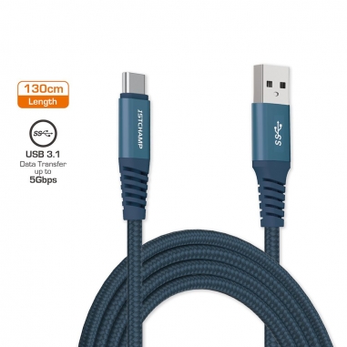 First Champion USB 3.1 Type C 充電傳輸線(尼龍編織) 1.3米-藍色First Champion USB 3.1 Type C 充電傳輸線(尼龍編織) 1.3米-藍色