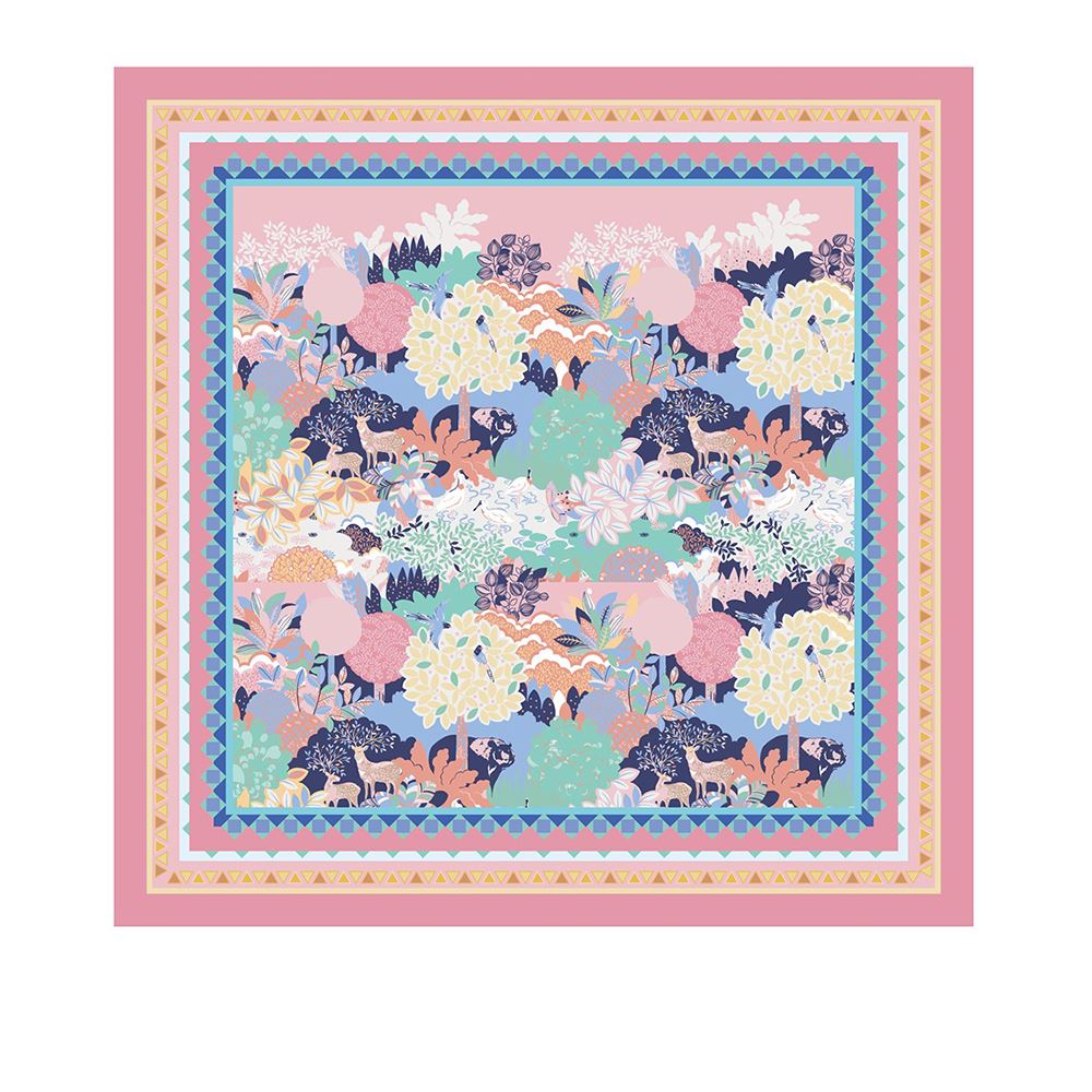 EVERRICH 【美麗台灣】夕陽紅藝術方絲巾