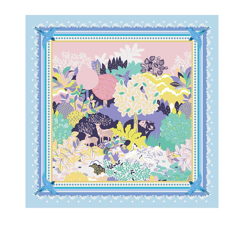 EVERRICH 【美麗台灣】清晨藍藝術方絲巾