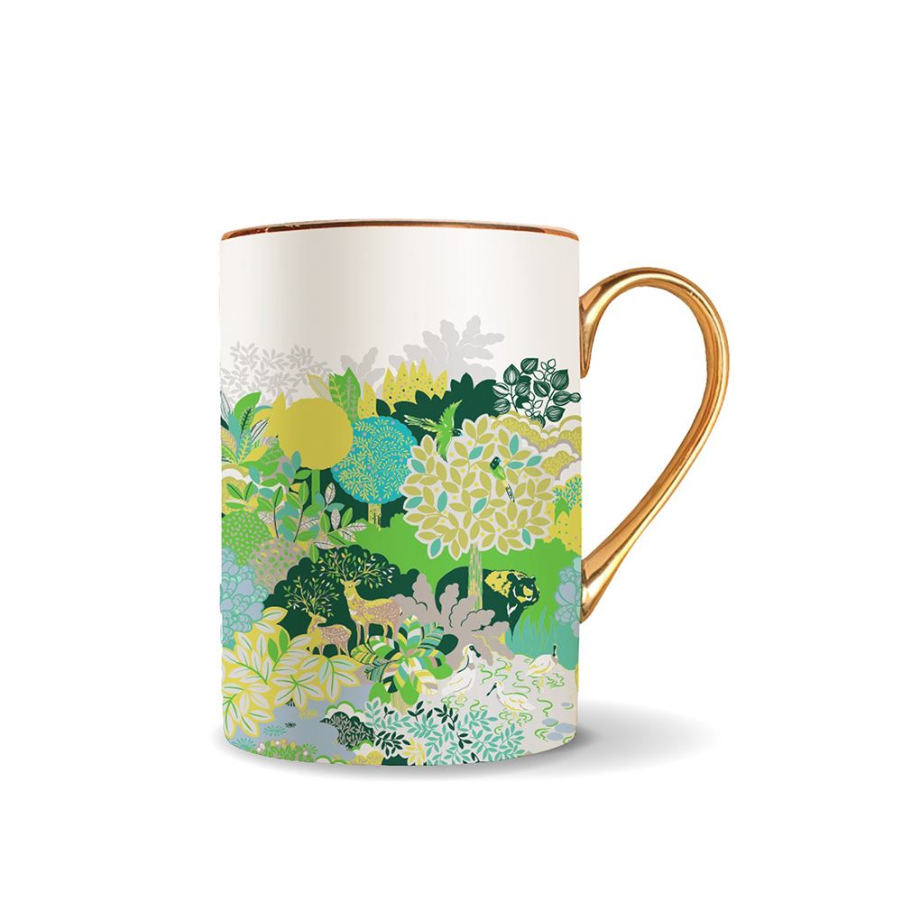 EVERRICH 【美麗台灣】山林綠藝術骨瓷馬克杯