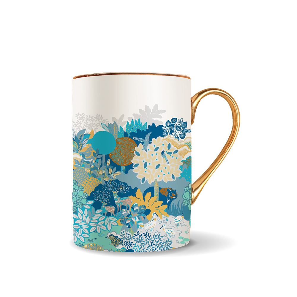 EVERRICH 【美麗台灣】清晨藍藝術骨瓷馬克杯