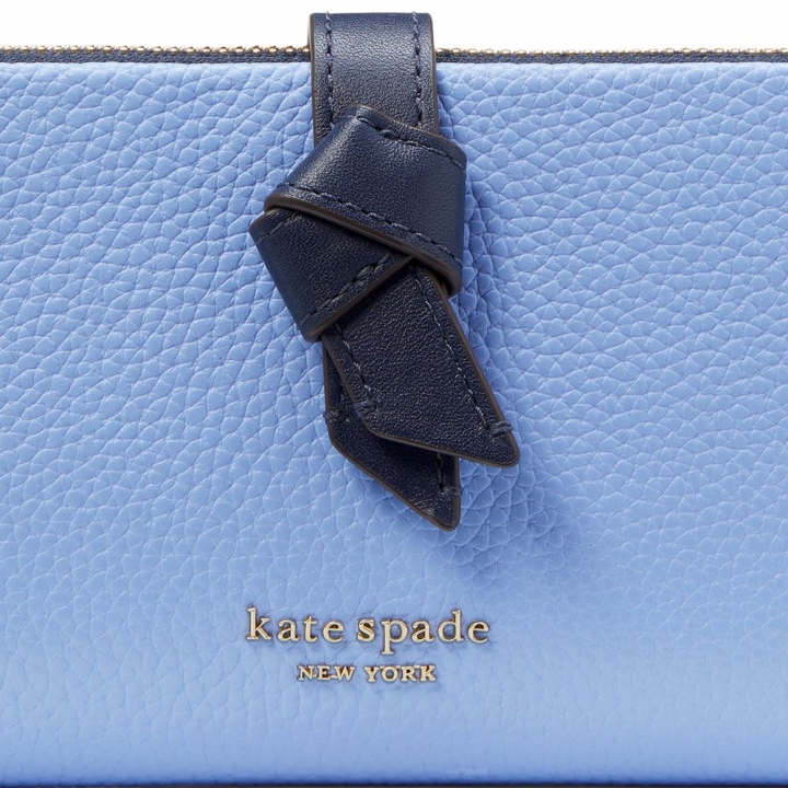 KNOTT COLORBLOCKED PEBBLED LEATHER ZIP SLIM WALLETKNOTT皮夾