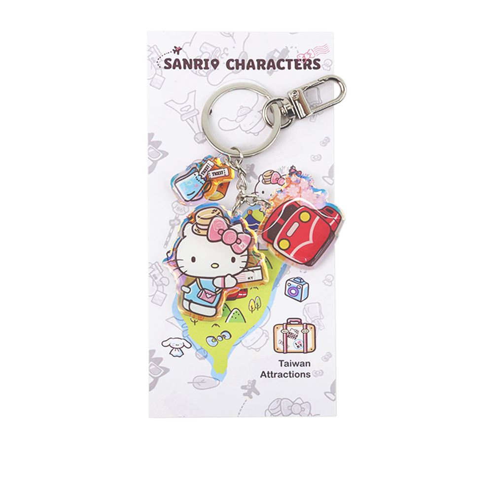 Sanrio Sanrio三麗鷗｜KITTY與好朋友壓克力串串鑰匙圈 Hello Kitty阿里山小火車