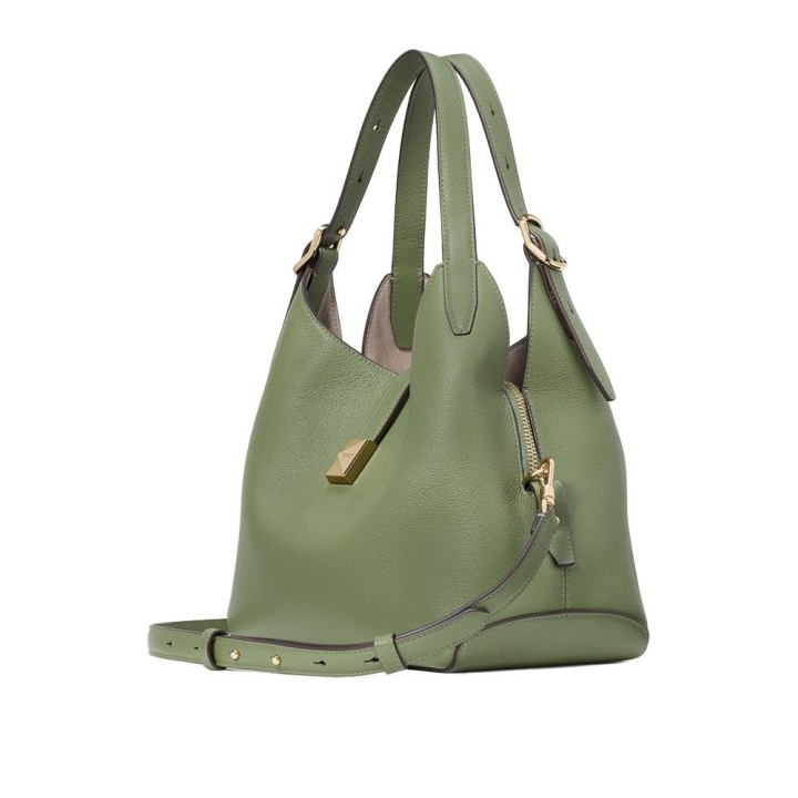 DECO PEBBLED LEATHER MEDIUM CROSSBODY TOTEDECO托特包