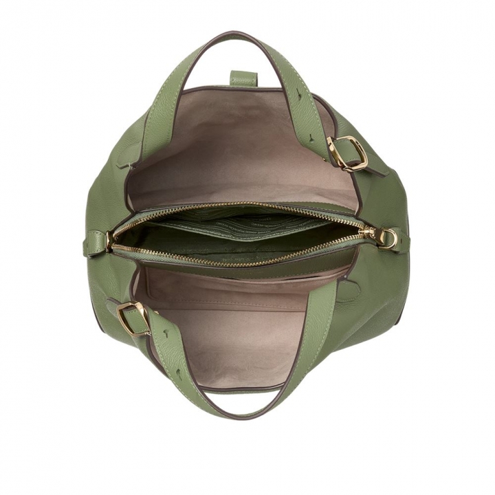 DECO PEBBLED LEATHER MEDIUM CROSSBODY TOTEDECO托特包