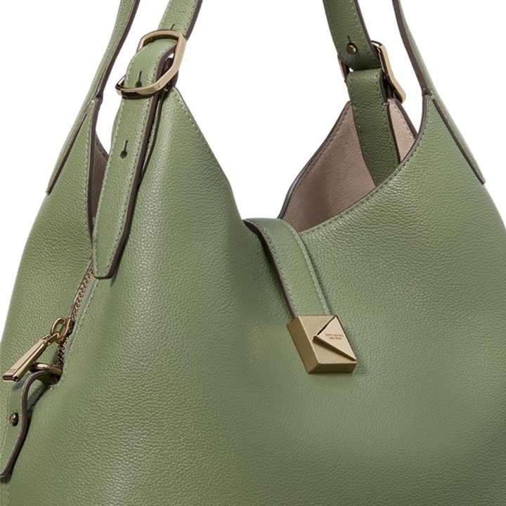 DECO PEBBLED LEATHER MEDIUM CROSSBODY TOTEDECO托特包