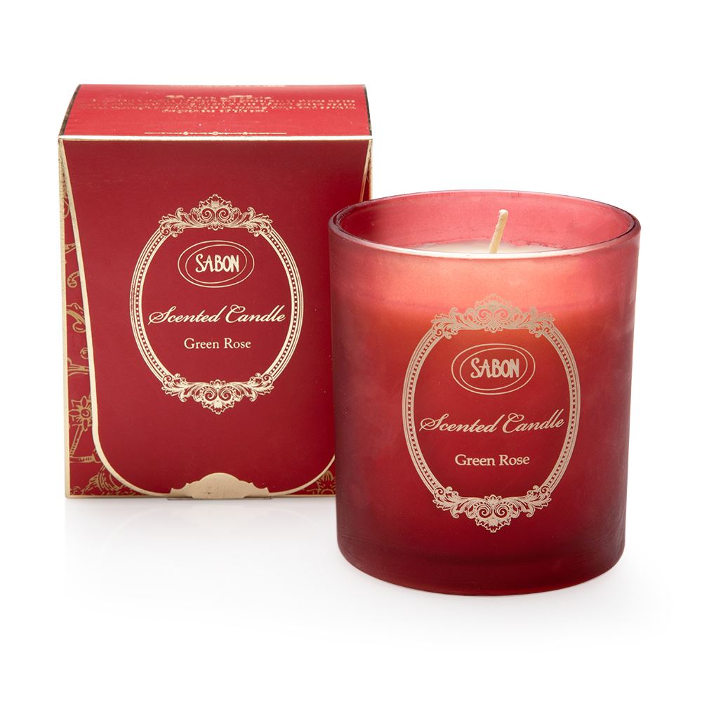 SABON 綠玫瑰玻璃蠟燭230g