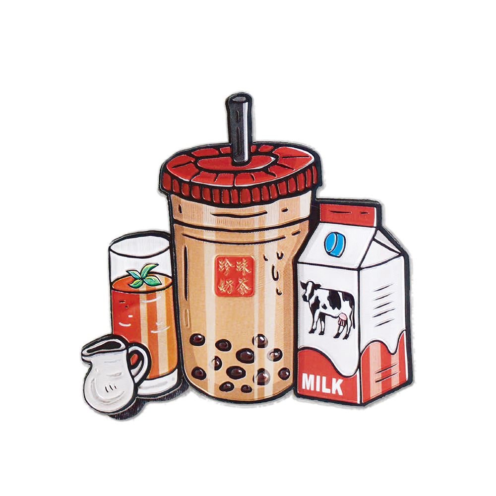 EVERRICH 金銀箔冰箱貼｜珍珠奶茶