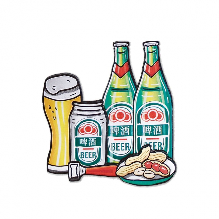 金銀箔冰箱貼｜啤酒