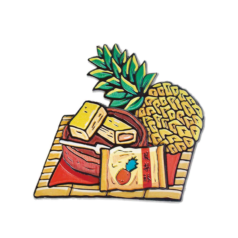 EVERRICH 金銀箔冰箱貼｜鳳梨