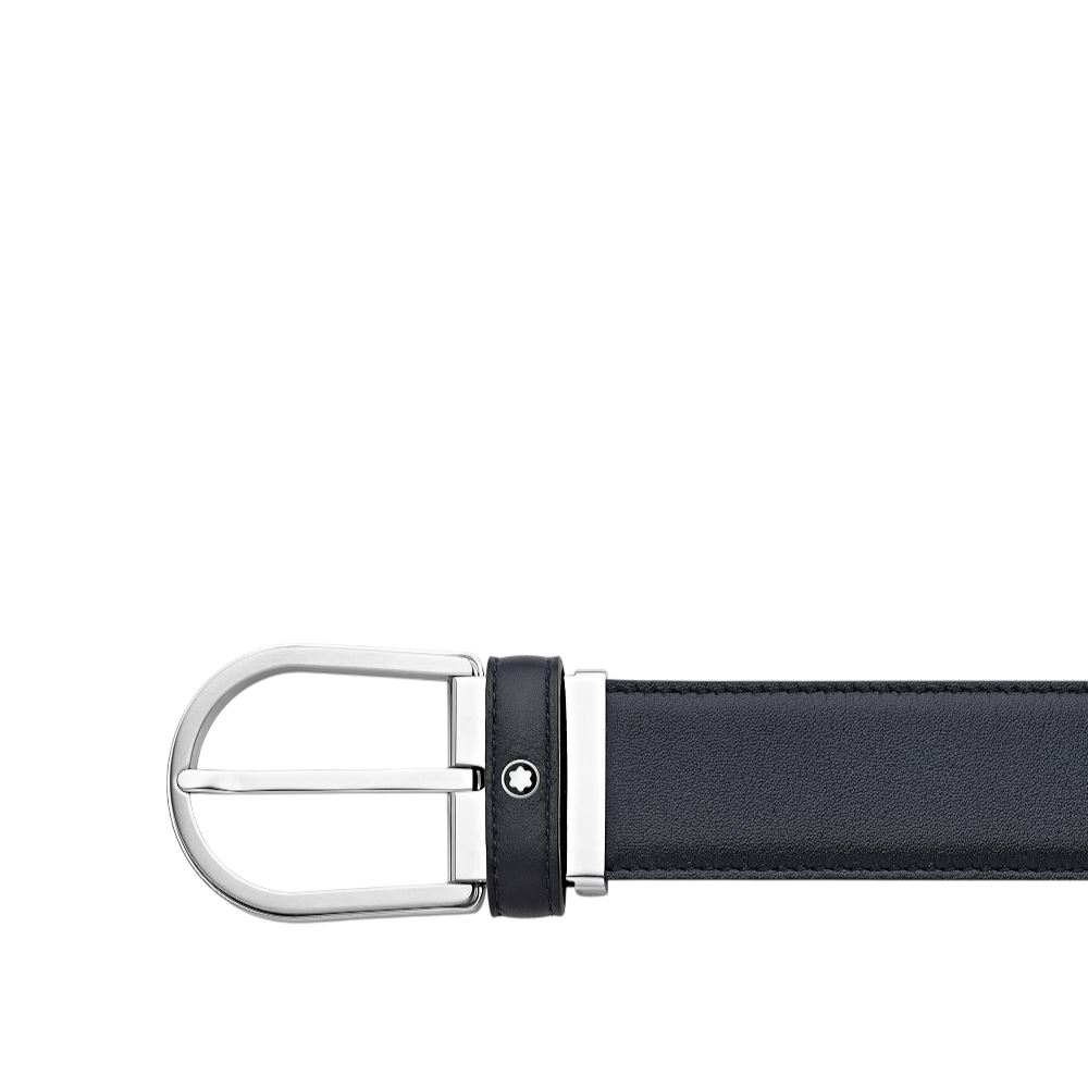 Montblanc 馬蹄形搭扣藍色 35 毫米皮帶