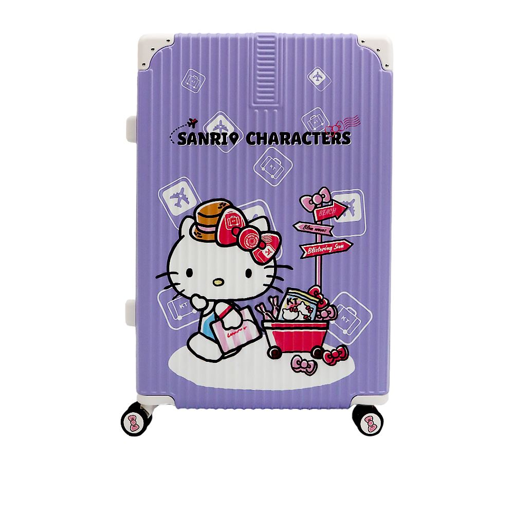 Sanrio Sanrio三麗鷗 Hello Kitty與好朋友 28吋 雙齒防盜防爆拉鍊行李箱 紫色