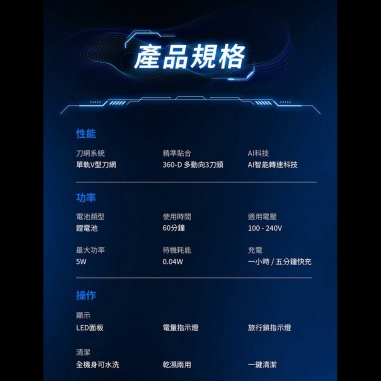 Philips 飛利浦|全新AI 5智能系列三刀頭電鬍刀 S5889/60Philips 飛利浦|全新AI 5智能系列三刀頭電鬍刀 S5889/60