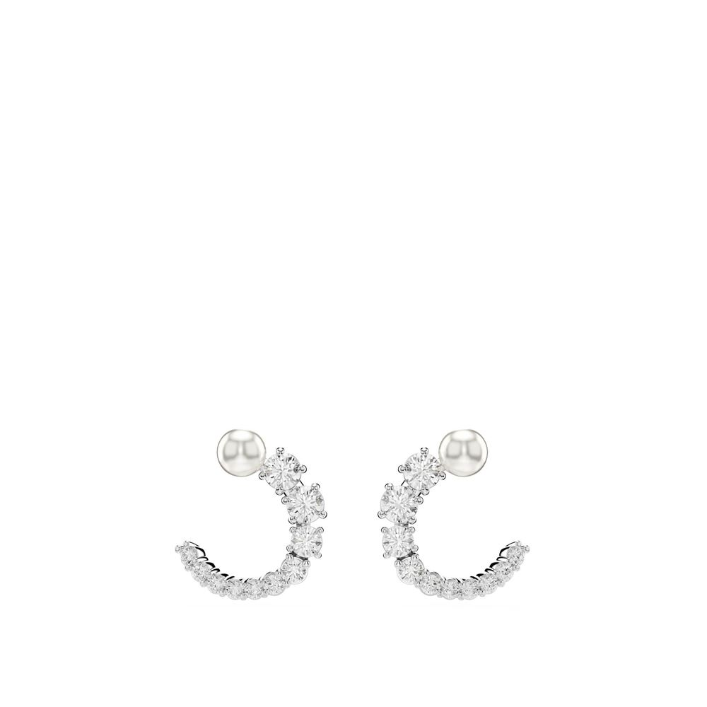 Swarovski Matrix 鑲C型珍珠耳環
