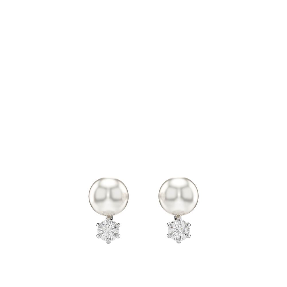 Swarovski Matrix 鑲單水晶珍珠耳環