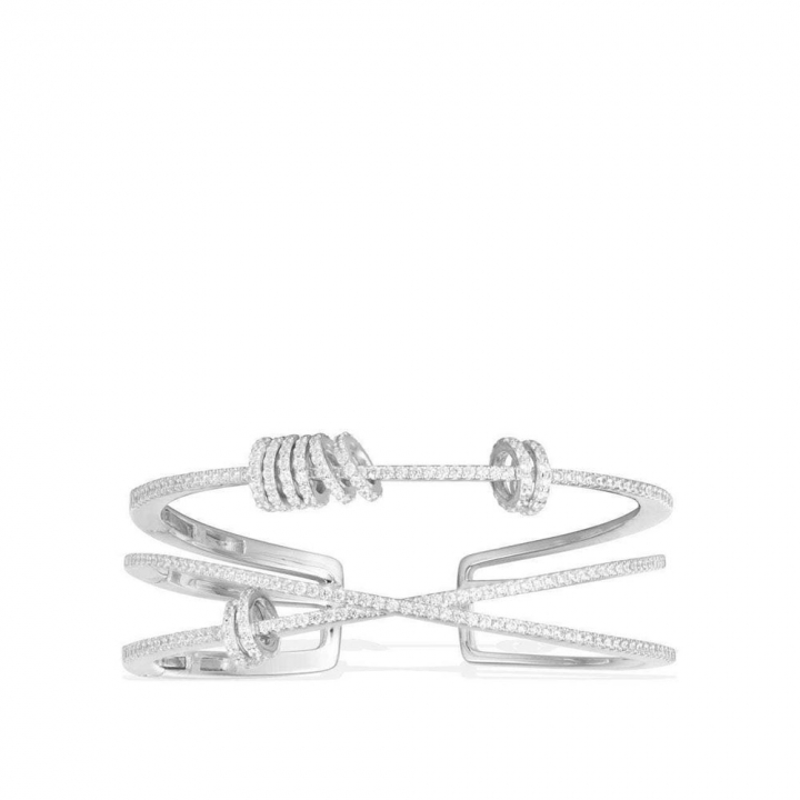 PIERCING CROISETTE TRIPLE CUFF WITH SLIDING RINGSPIERCING CROISETTE 三圈開口手鐲配滑動圓環